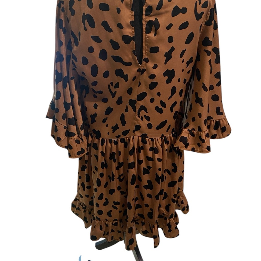Brown Ruffled High-Low Sundress - Picture 5 of 11